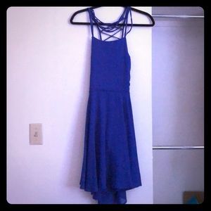 GOOD DEEDS ROYAL BLUE LACE-UP DRESS